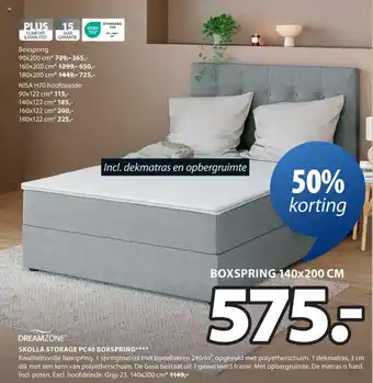 Jysk Dreamzone skolla storage PC40 boxspring aanbieding