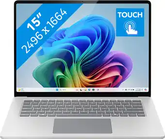 Coolblue Microsoft Surface Laptop Copilot+ PC 15 Snapdragon X Elite / 16 Go / 256 Go Platine AZERTY aanbieding