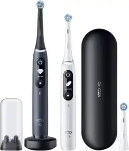 Coolblue Oral-B iO Series 7 Zwart en Wit Duo Pack met extra opzetborstel aanbieding