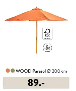 Casa WOOD Parasol Ø 300 cm aanbieding