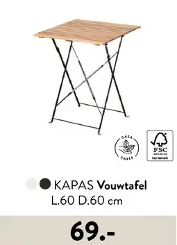 Casa KAPAS Vouwtafel L.60 D.60 cm aanbieding