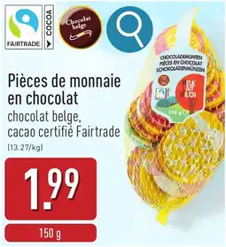 ALDI Pièces de monnaie en chocolat aanbieding