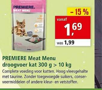 Premiere Meat Menu Droogvoer Kat