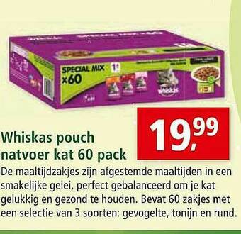 Maxi Zoo Whiskas Pouch Natvoer Kat aanbieding