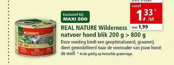 Maxi Zoo Real Nature Wilderness Natvoer Hond Blik aanbieding