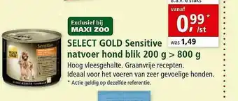 Maxi Zoo Select Gold Sensitive Natvoer Hond Blik aanbieding