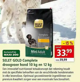 Maxi Zoo Select Gold Complete Droogvoer Hond aanbieding