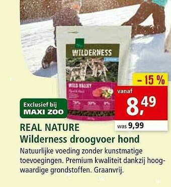 Maxi Zoo Real Nature Wilderness Droogvoer Hond aanbieding
