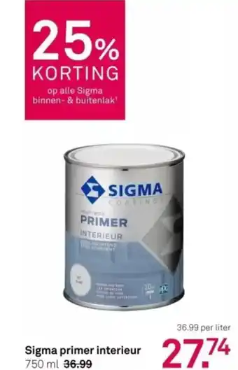 Karwei Sigma primer interieur aanbieding