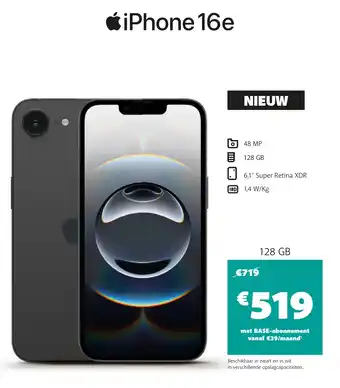 Base iPhone 16e aanbieding