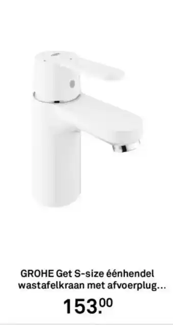 Karwei GROHE Get S-size wastafelkraan met afvoerplug... aanbieding