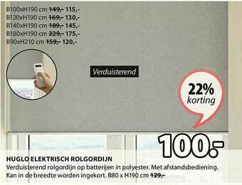 Jysk Huglo Elektrisch Rolgordijn aanbieding