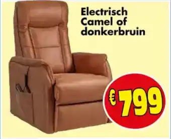 Budget Meubelen Electrisch Camel of Donkerbruin aanbieding