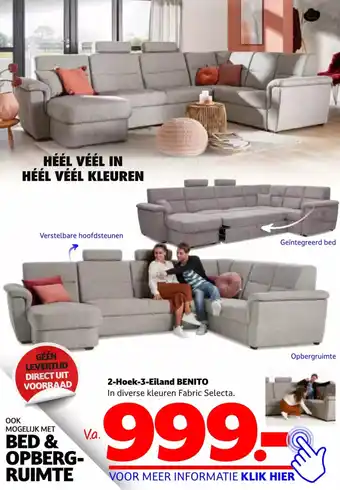 Seats and Sofas 2 Hoek 3 Eiland Benito aanbieding