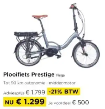 Molecule Plooifiets Prestige Piega aanbieding