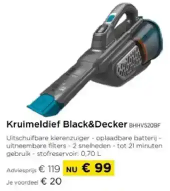 Molecule Kruimeldief Black & Decker BHHV520BF aanbieding