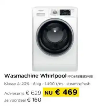 Molecule Wasmachine Whirlpool FFD8489EBSVBE aanbieding