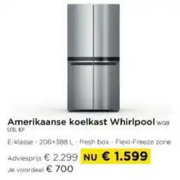 Molecule Amerikaanse koelkast Whirlpool WQ9 U3L EF aanbieding