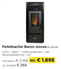 Molecule Pelletkachel Baron stoves HY-210-WF aanbieding