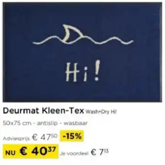 Molecule Deurmat Kleen-Tex Wash+Dry Hi! aanbieding