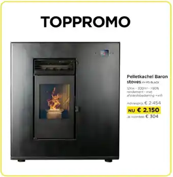 Molecule Pelletkachel Baron stoves HY-PD-BLACK aanbieding