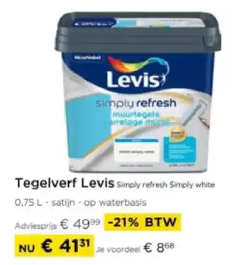 Molecule Tegelverf Levis Simply refresh Simply white aanbieding