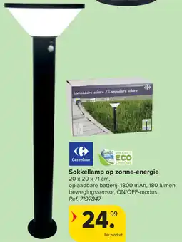 Carrefour Sokkellamp op zonne energie aanbieding