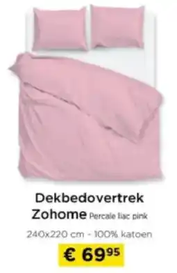 Molecule Dekbedovertrek Zohome Percale liac pink aanbieding