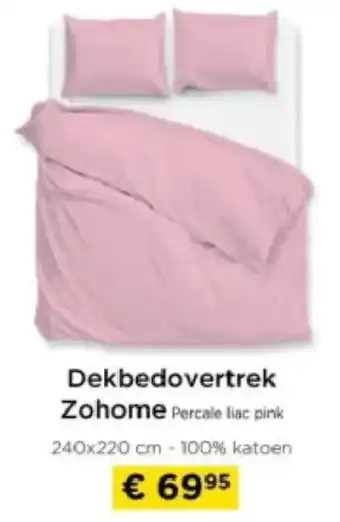 Molecule Dekbedovertrek Zohome Percale liac pink aanbieding