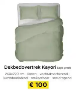 Molecule Dekbedovertrek Kayori Sage green aanbieding