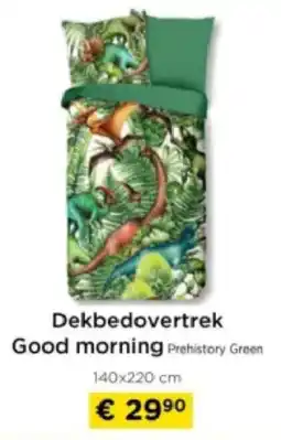 Molecule Dekbedovertrek Good morning Prehistory Green aanbieding