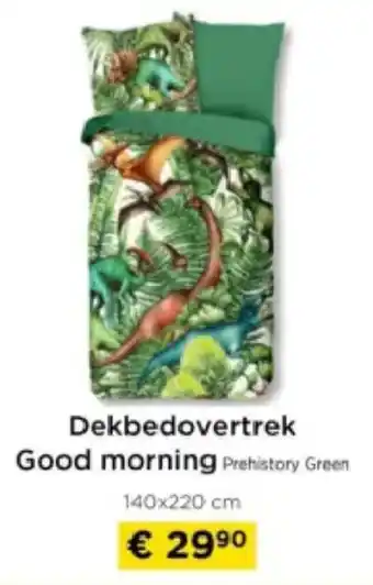 Molecule Dekbedovertrek Good morning Prehistory Green aanbieding