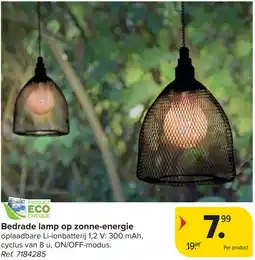 Carrefour Bedrade lamp op zonne energie aanbieding