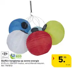 Carrefour Home Stoffen hanglamp op zonne energie aanbieding