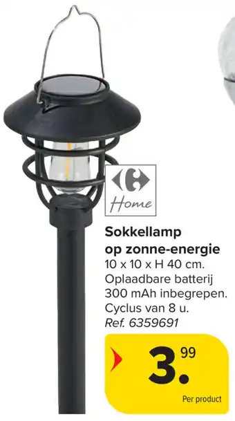 Carrefour Home Sokkellamp op zonne energie aanbieding