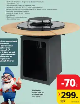 Carrefour Barbecuevuurschaal op bamboe tafel aanbieding