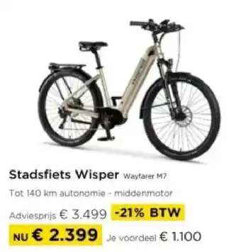 Molecule Stadsfiets Wisper Wayfarer M7 aanbieding