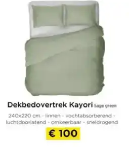 Molecule Dekbedovertrek Kayori Sage green aanbieding