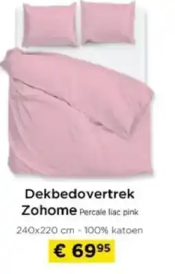 Molecule Dekbedovertrek Zohome Percale liac pink aanbieding