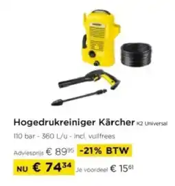 Molecule Hogedrukreiniger Kärcher K2 Universal aanbieding