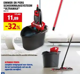 Hubo EMMER EN PERS SCHOONMAAKSYSTEEM “ULTRAMAX” aanbieding