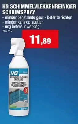 Hubo HG SCHIMMELVLEKKENREINIGER SCHUIMSPRAY aanbieding