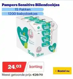 Bol.com Pampers sensitive billendoekjes aanbieding