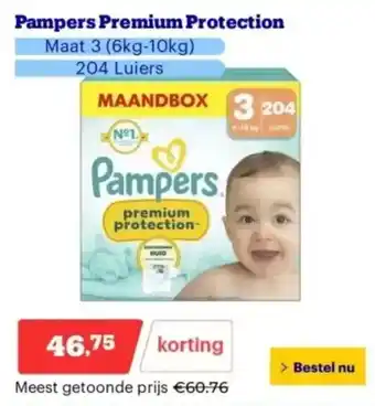 Bol.com Pampers premium protection aanbieding