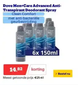 Bol.com Dove men+care advanced anti- transpirant deodorant spray aanbieding