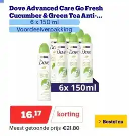 Bol.com Dove advanced care go fresh cucumber & green tea anti aanbieding