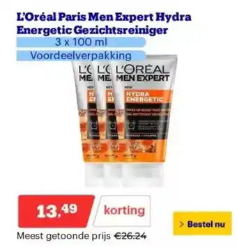 Bol.com L'Oréal Paris Men Expert Hydra Energetic Gezichtsreiniger aanbieding