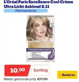 Bol.com L'oréal paris excellence cool crème ultra licht asblond 8.11 aanbieding