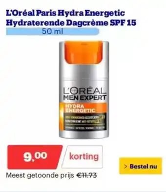 Bol.com L'Oréal Paris Hydra Energetic Hydraterende Dagcrème SPF 15 aanbieding