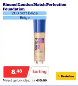 Bol.com Rimmel london match perfection foundation aanbieding